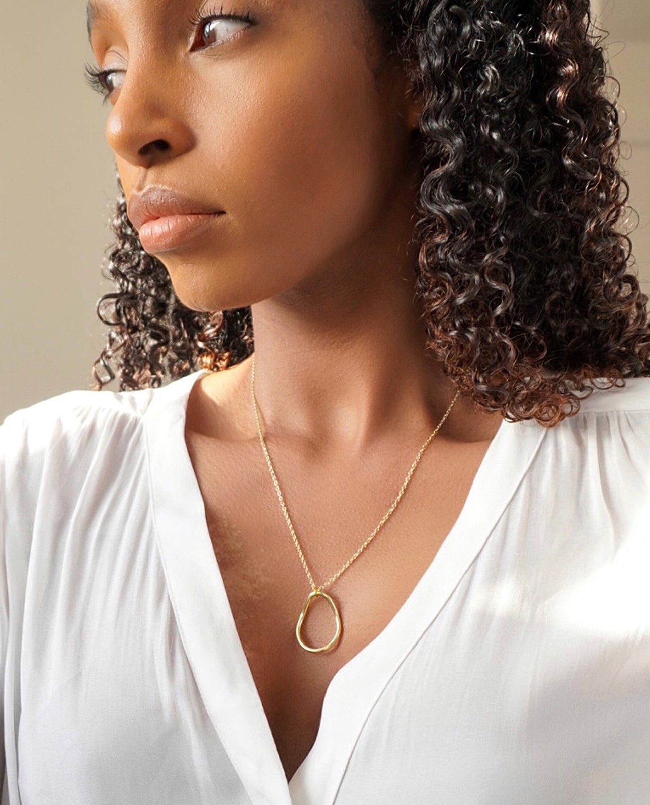 Pear Necklace in Gold