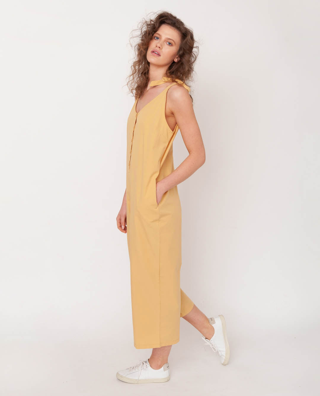 Penelope Organic Cotton Jumpsuit In Honey