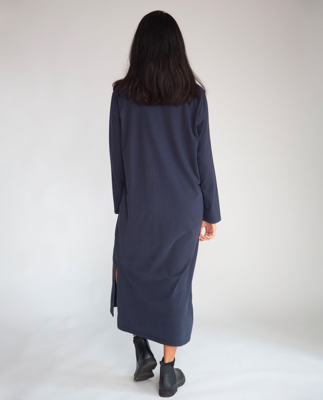 Raina Organic Cotton Dress In Navy