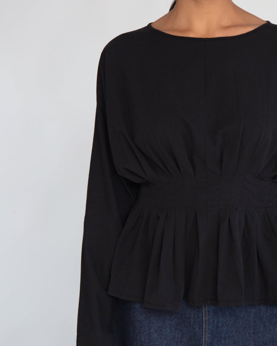 Raquel Organic Cotton & Tencel Top In Black