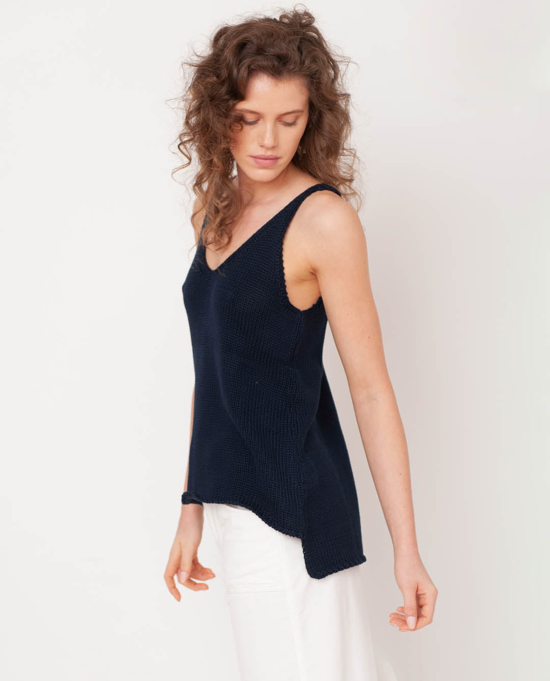 Stella Organi Cotton Vest In Navy