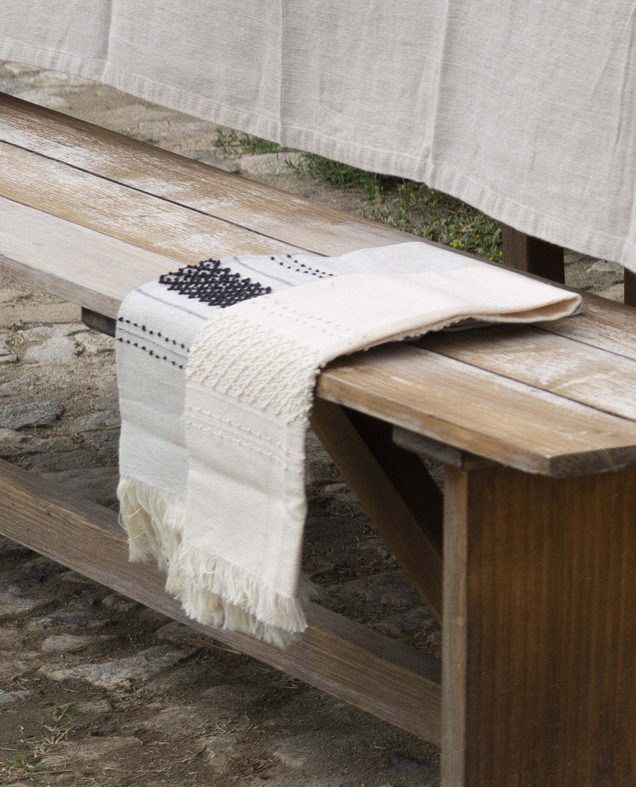 Caria-Casa Large Linen Towel in Natural