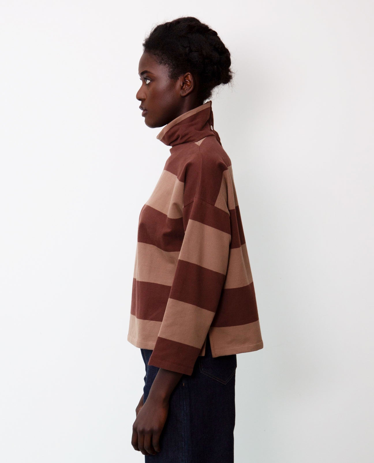Ula-Sue Organic Cotton Top In Chocolate & Mocha