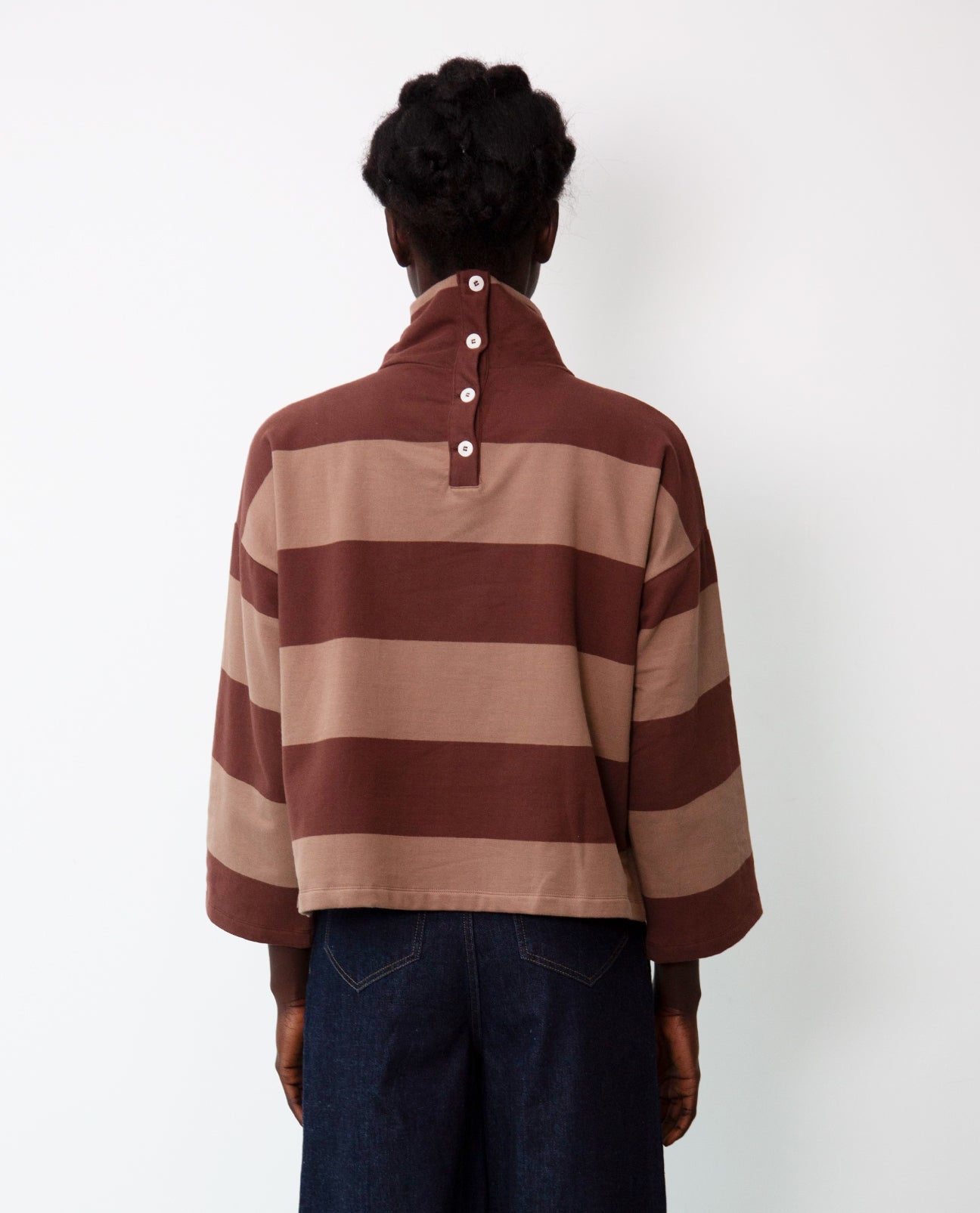 Ula-Sue Organic Cotton Top In Chocolate & Mocha