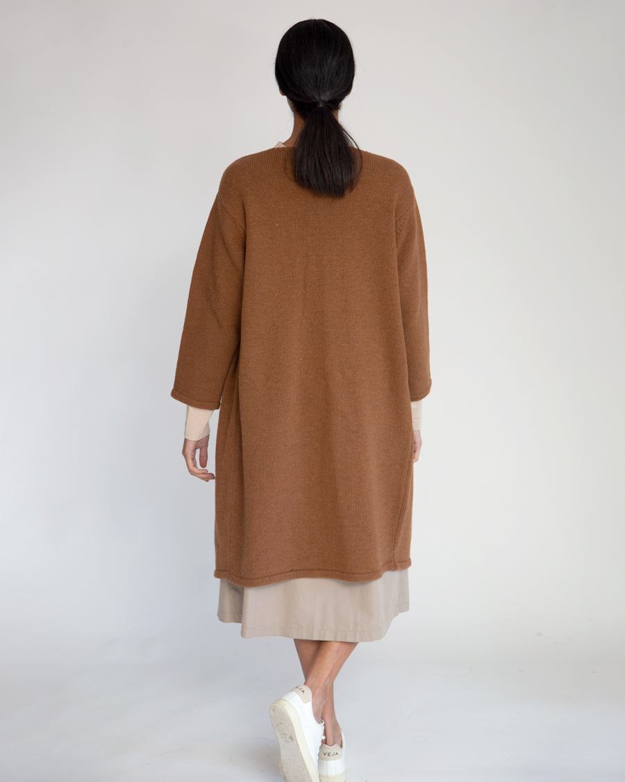 Whitney-Rose Virgin Wool Cardigan In Tan