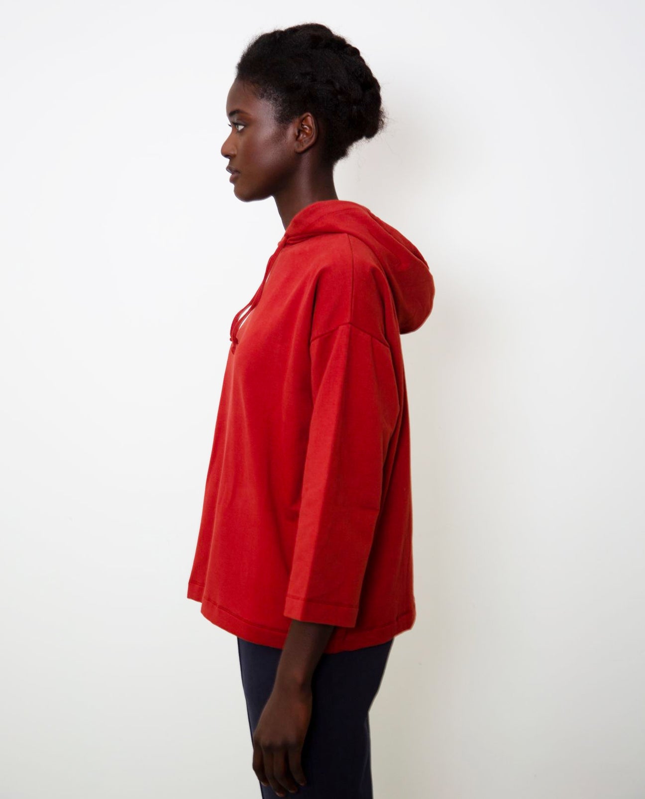 Yasmin Organic Cotton Hoodie In Rust
