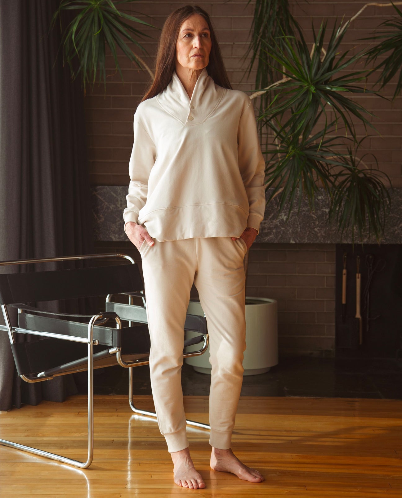 Zadie Organic Cotton Trousers In Beige