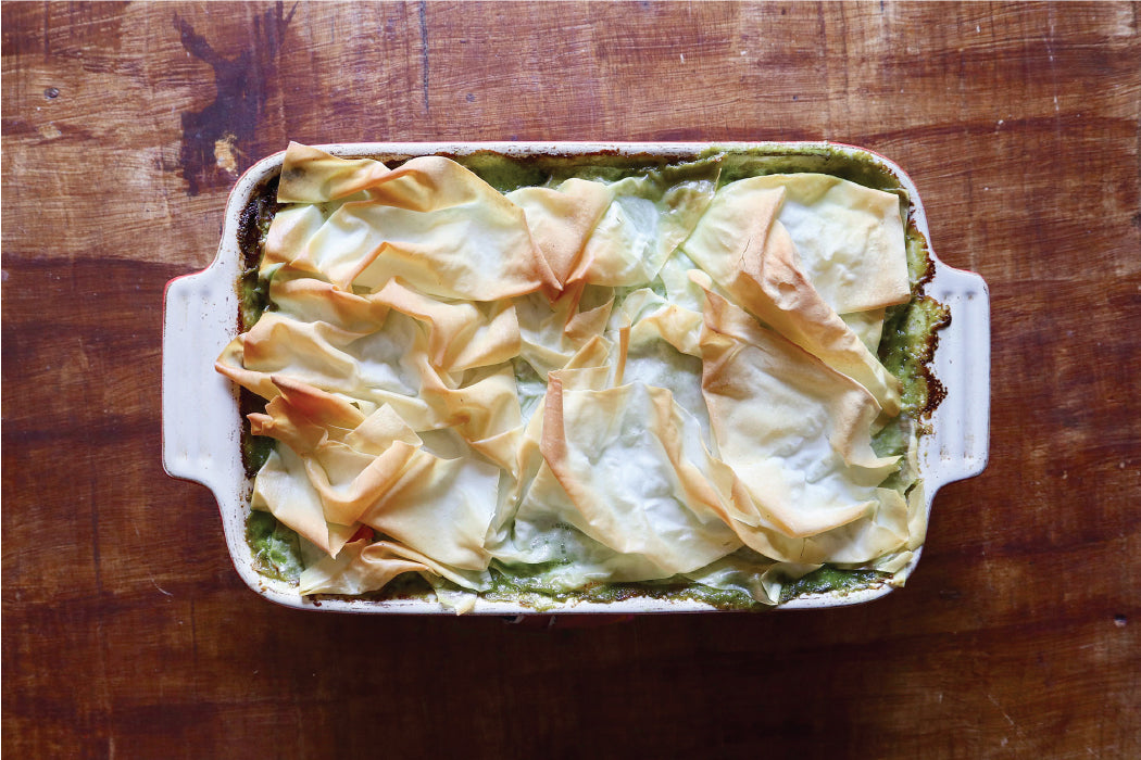 FOOD FOR THOUGHT - CHICKEN & GARLIC FILO PIE
