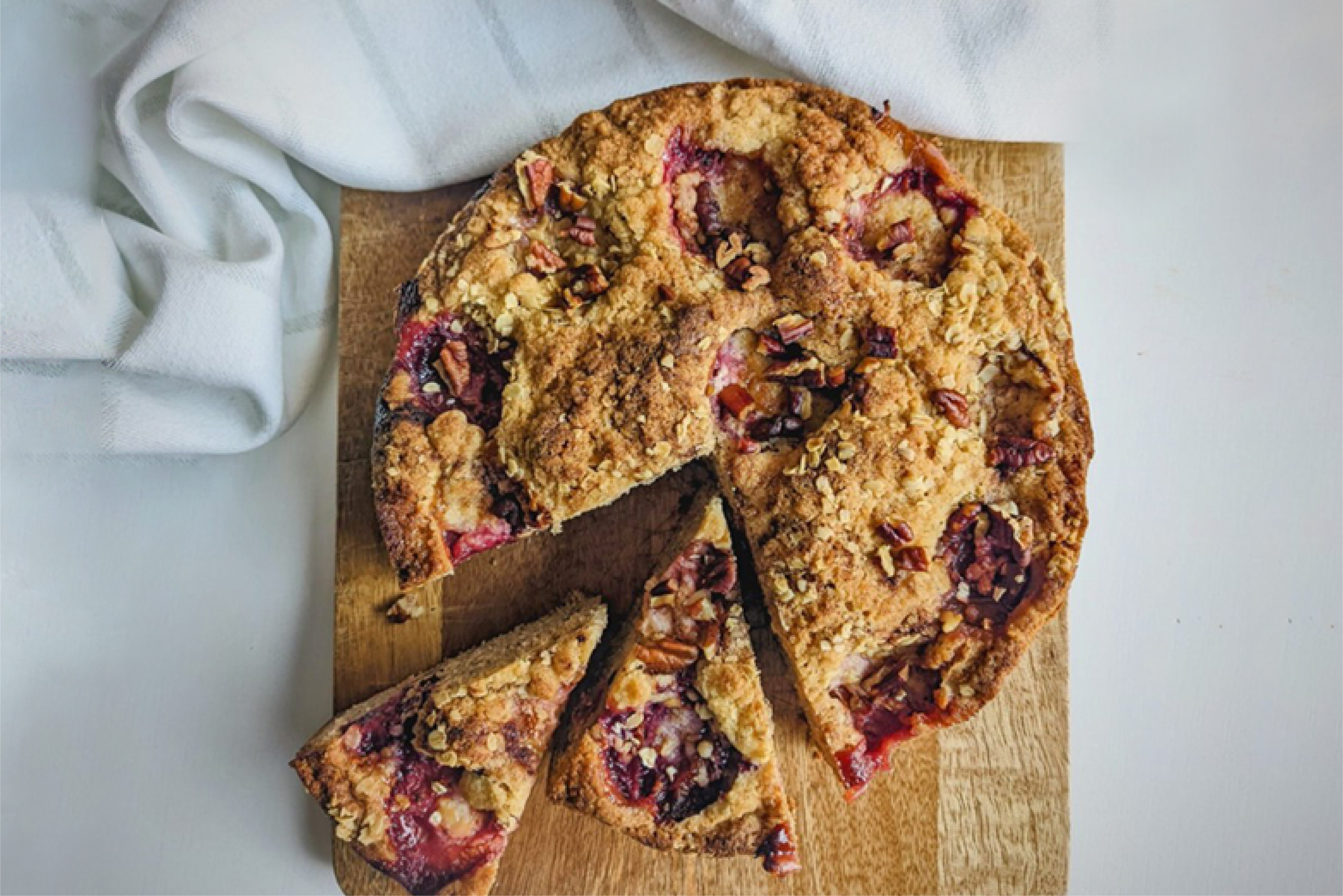 Food For Thought - Pecan & Plum Crumble Cake