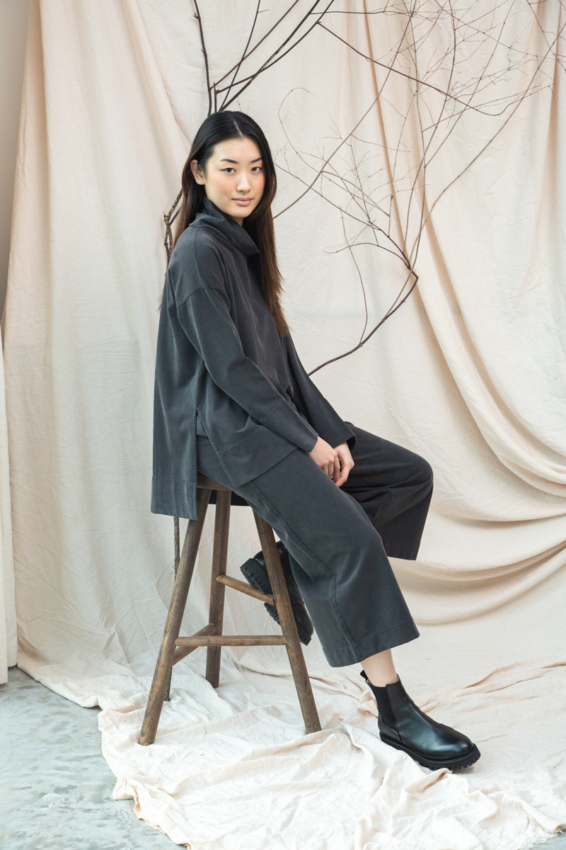 Glenn Organic Cotton Felpe Sweatshirt in Charcoal Stonewash