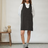 Willow Organic Cotton Corduroy Dress in Charcoal