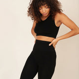 Lisa-Jane Organic Cotton Yoga Leggings In Black