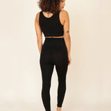 Lisa-Jane Organic Cotton Yoga Leggings In Black