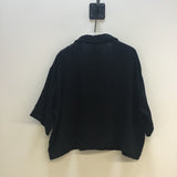 Ameera Organic Cotton Cheesecloth Shirt in Black S Preloved