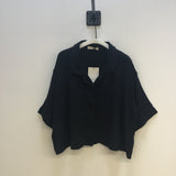 Ameera Organic Cotton Cheesecloth Shirt in Black S Preloved