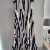 Madelyn-Paige Organic Cotton Dress in Off White & Navy Size M Preloved