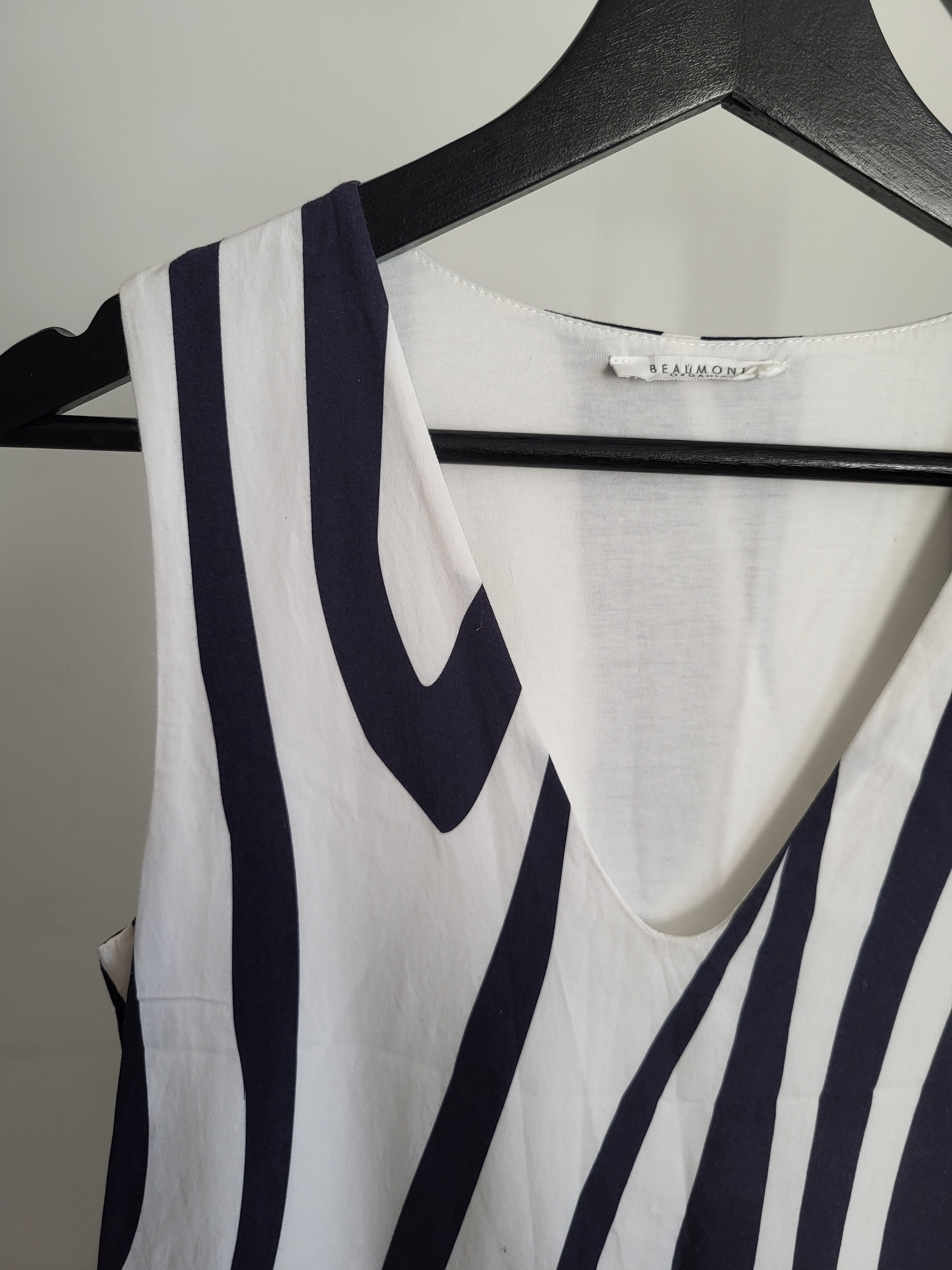 Madelyn-Paige Dress in Off White & Navy