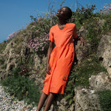 Zarya Organic Cotton Jumpsuit in Coral