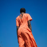 Zarya Organic Cotton Jumpsuit in Coral