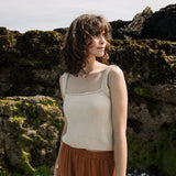 Terina Organic Cotton Vest in Sand Marl