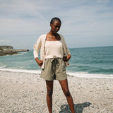 Terina Organic Cotton Vest in Sand Marl