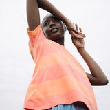 Nori-Sue Organic Cotton Top in Coral and Apricot