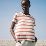 Nori-Sue Organic Cotton Top in Rust and White