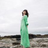 Nerissa Linen Dress in Apple