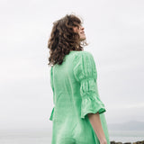 Nerissa Linen Dress in Apple