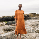 Nerissa Linen Dress in Pecan