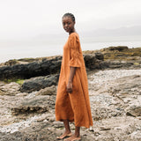 Nerissa Linen Dress in Pecan