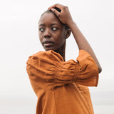 Nerissa Linen Dress in Pecan