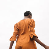 Nerissa Linen Dress in Pecan