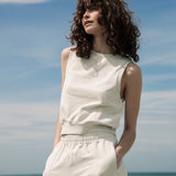 Nerida Organic Cotton Trousers in Stone