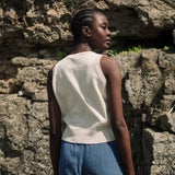 Neisha Organic Cotton Waistcoat in Sand Marl