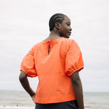 Morwenna Organic Cotton Top in Coral