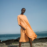 Monique Linen Dress in Apricot
