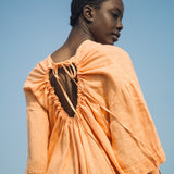 Monique Linen Dress in Apricot