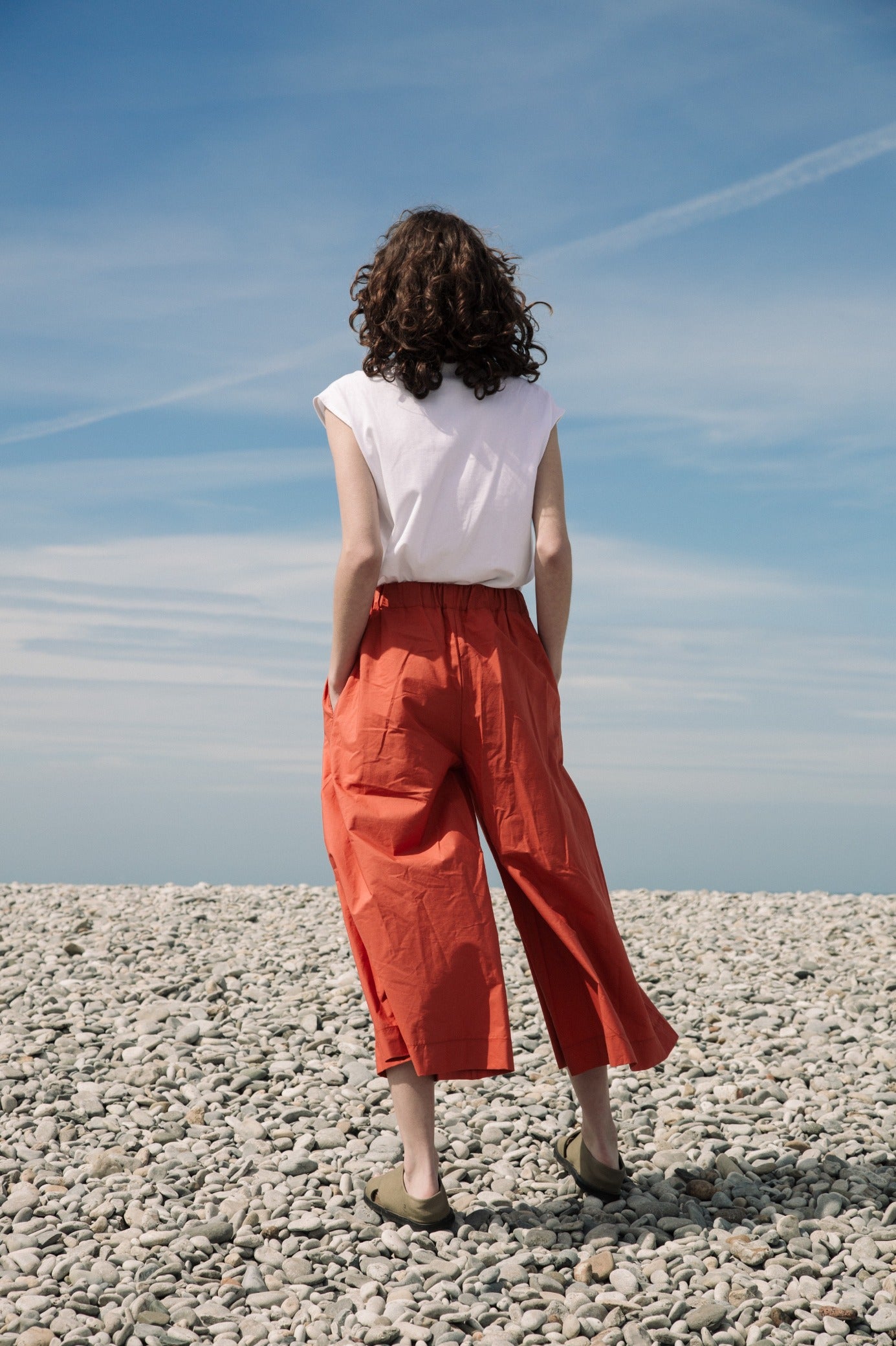 Mazu Organic Cotton Trousers in Rust