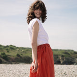 Mazu Organic Cotton Trousers in Rust