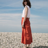 Mazu Organic Cotton Trousers in Rust