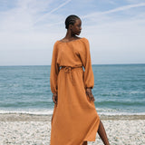 Lulu Organic Cotton Skirt in Pecan by HANNAH BEAUMONT