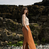 Lulu Organic Cotton Skirt in Pecan by HANNAH BEAUMONT