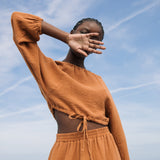 Lulu Organic Cotton Skirt in Pecan by HANNAH BEAUMONT