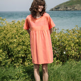 Lois-Sue Organic Cotton Dress in Coral and Apricot