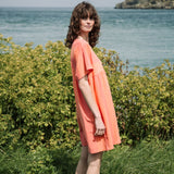 Lois-Sue Organic Cotton Dress in Coral and Apricot