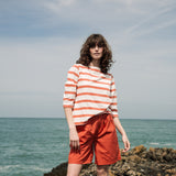 Hama-Sue Organic Cotton Top in Rust and White