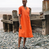 Gali Organic Cotton Dress in Rust