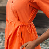 Gali Organic Cotton Dress in Rust