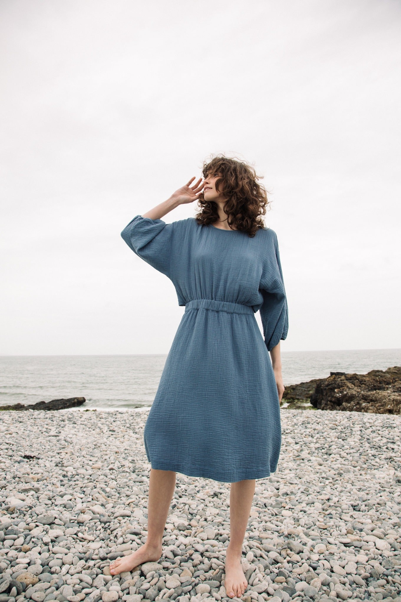 Ezili Organic Cotton Dress in Pewter by HANNAH BEAUMONT